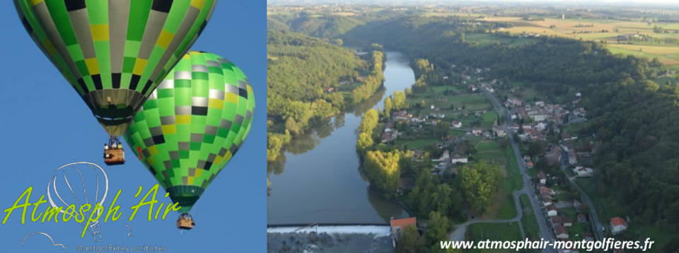 Le Tarn et les Avalats entre Saint Juery et Ambialet en montgolfière