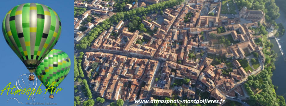 Lavaur vu du ciel en montgolfière