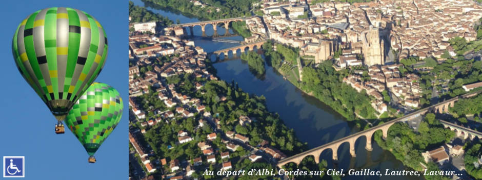 Au dessus du Tarn et Albi en montgolfière