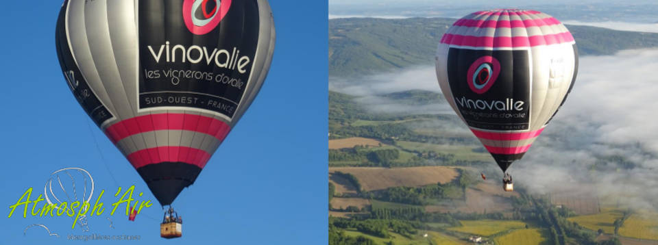 montgolfière Vinovalie dans le vignoble de Cahors