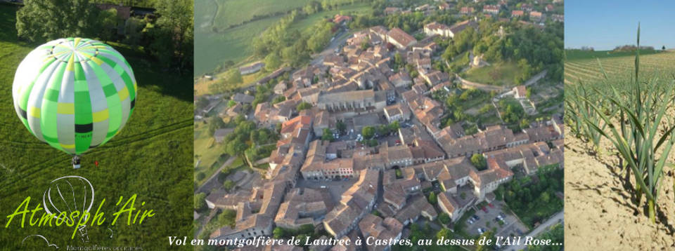 Le Tarn et le moulin de Lautrec en montgolfière