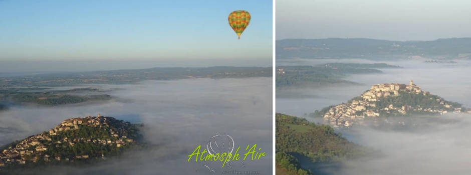 Visiter Cordes sur ciel en montgolfière