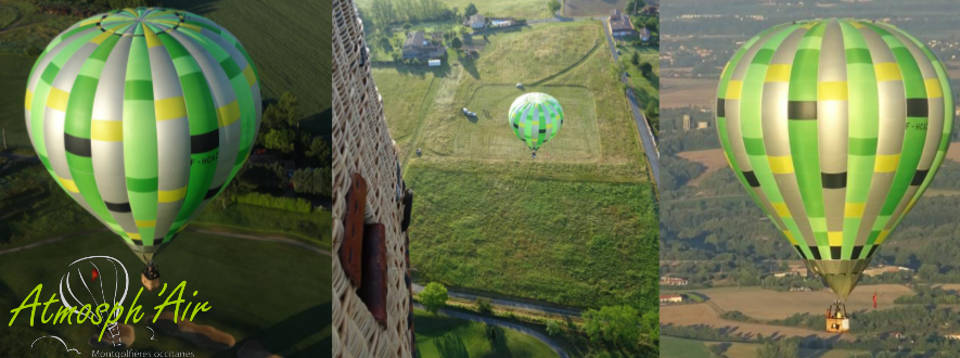 Décollage en montgolfière de Cordes sur Ciel et atterrissage à Castelnau de Montmirail 