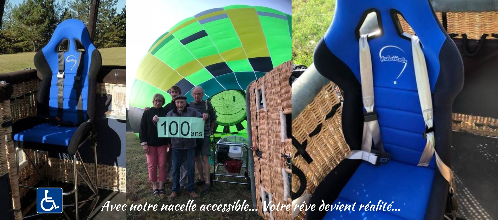 Accès porte et siège montgolfière
