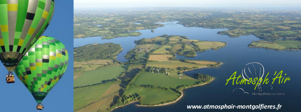 Vol en montgolfière au dessus des 1200 hectares du lac de Pareloup