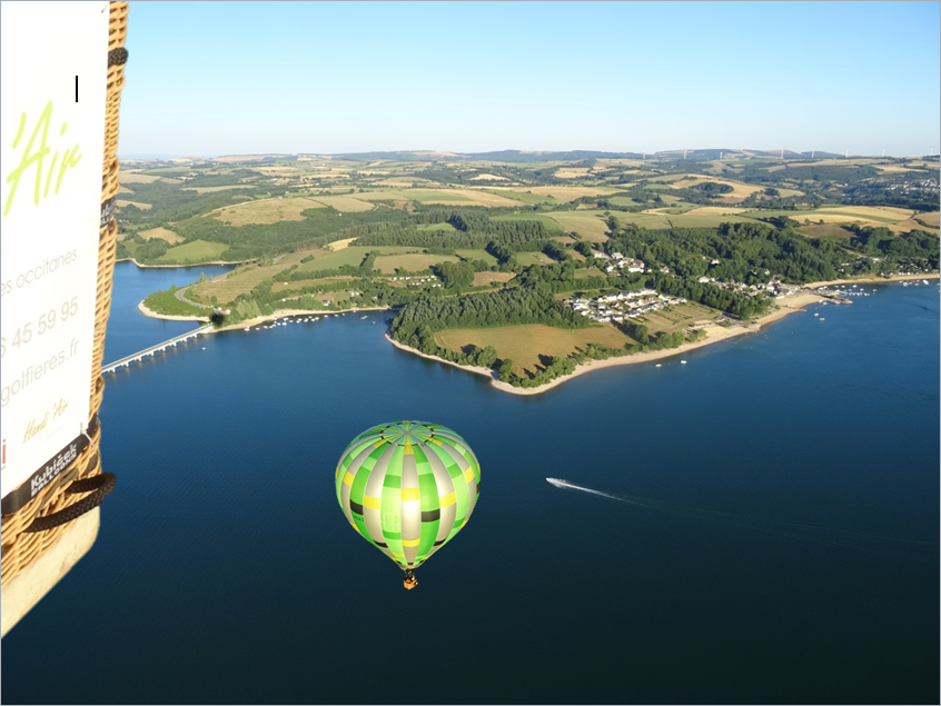 Vol en montgolfière sur le Lac de Pareloup dans l'Aveyron