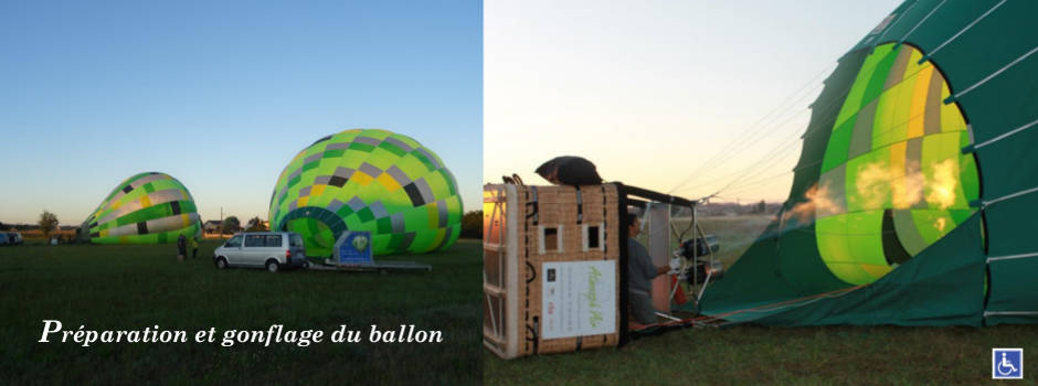 préparation et gonflage de la montgolfière Tarn Aveyron Haute Garonne