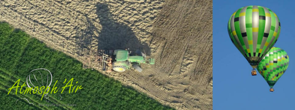 Préparation du terrain pour cultiver l'Ail Rose de Lautrec vu en montgolfière