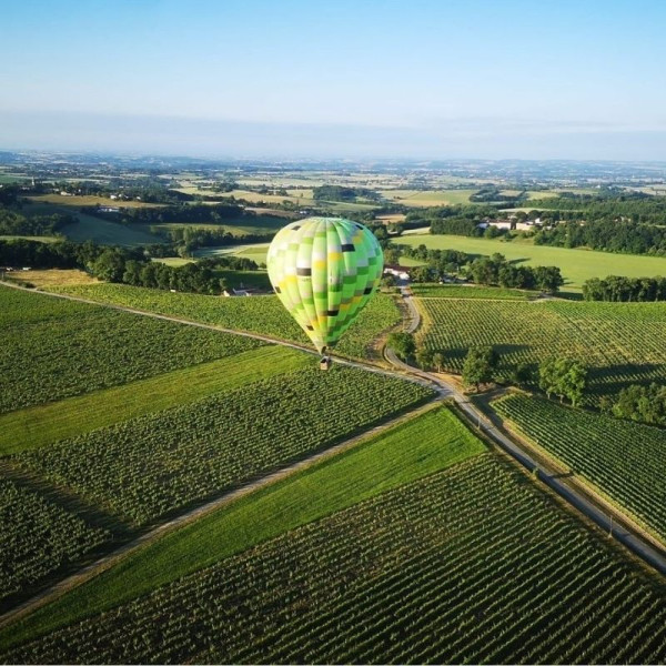 Survol des vignes de Gaillac en montgolfière