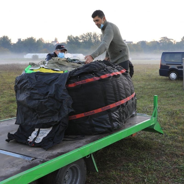 Sac contenant l'enveloppe de la montgolfière